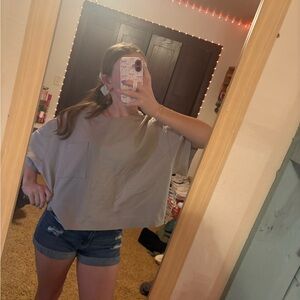 Chic Gray Short Sleeve Women's Tee